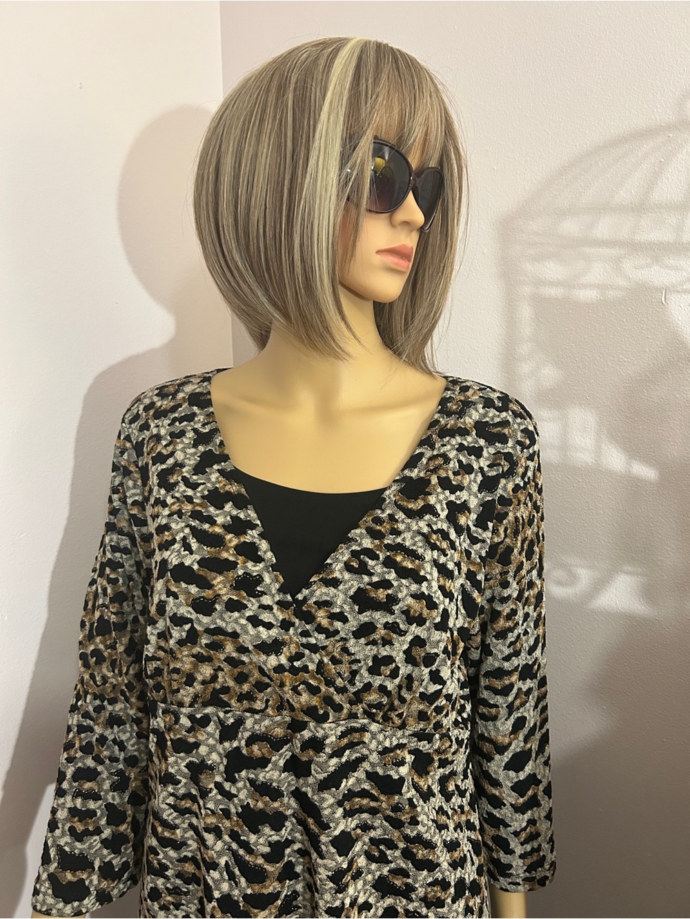 Notations stretch Women's Animal Print Blouse - Black and Brown